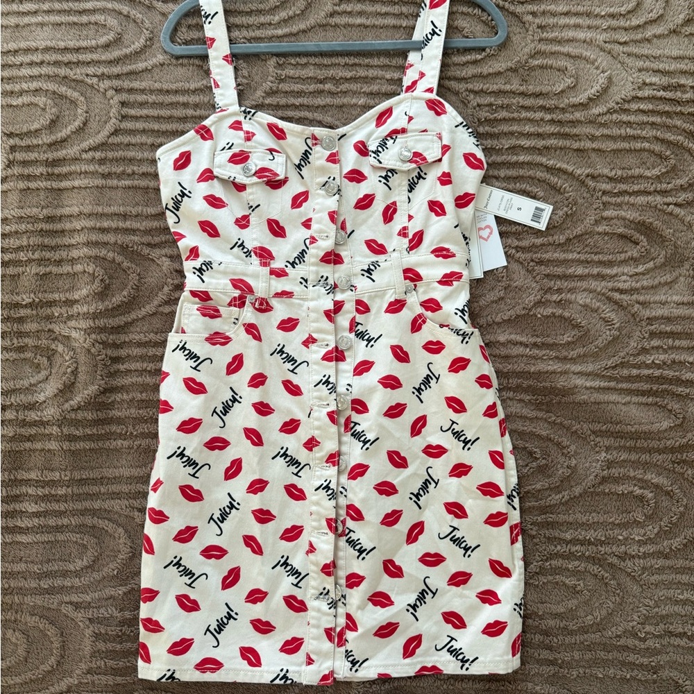 Juicy Couture Red Lip Print Dress